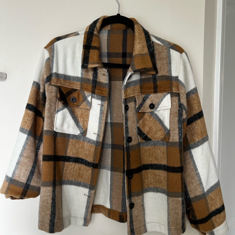 Plaid Button-Up Jacket